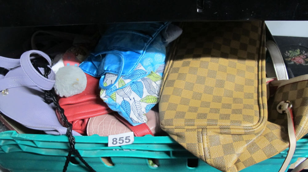 Lot 855: A box of misc. bags