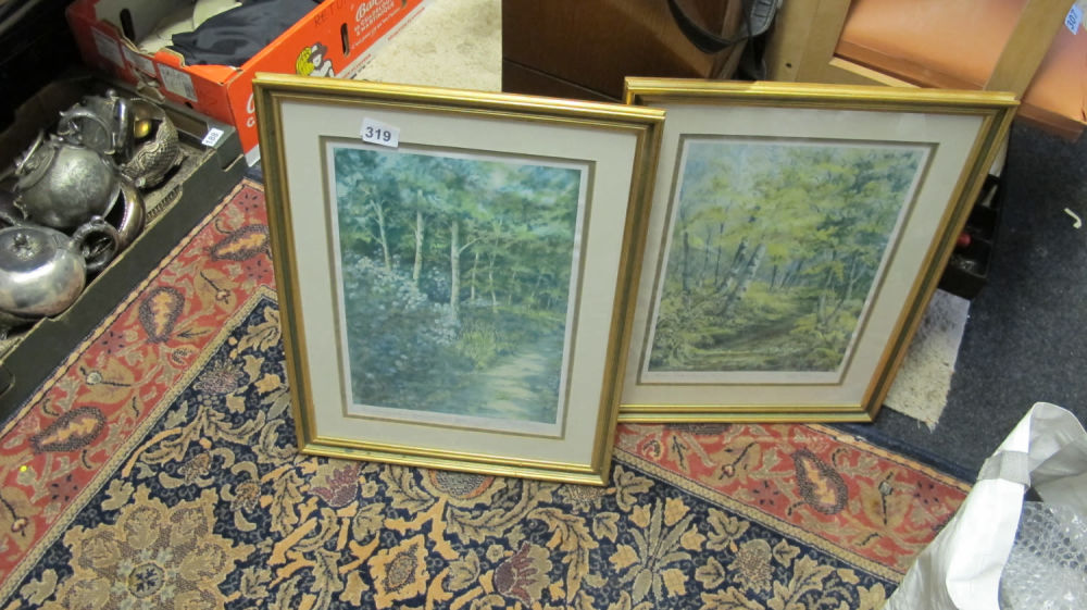 Lot 319: 2 framed and glazed pictures