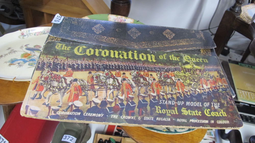 Lot 370: Coronation of the Queen stand up model of...