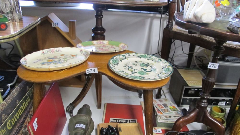 Lot 374: Trefoil Handmade kidney shaped table
