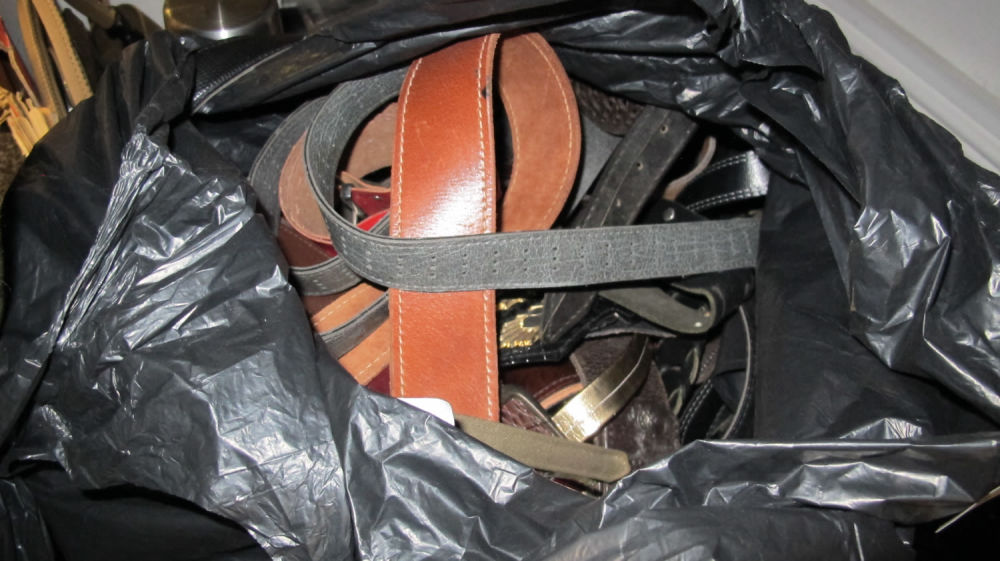 Lot 513: Bag of belts
