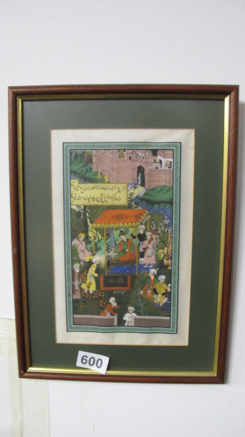 Lot 600: Framed and glazed Indian picture