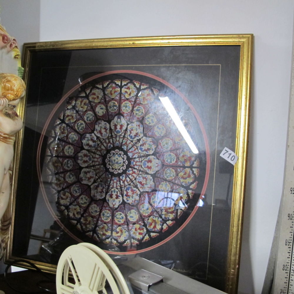 Lot 710: Framed and glazed needlepoint