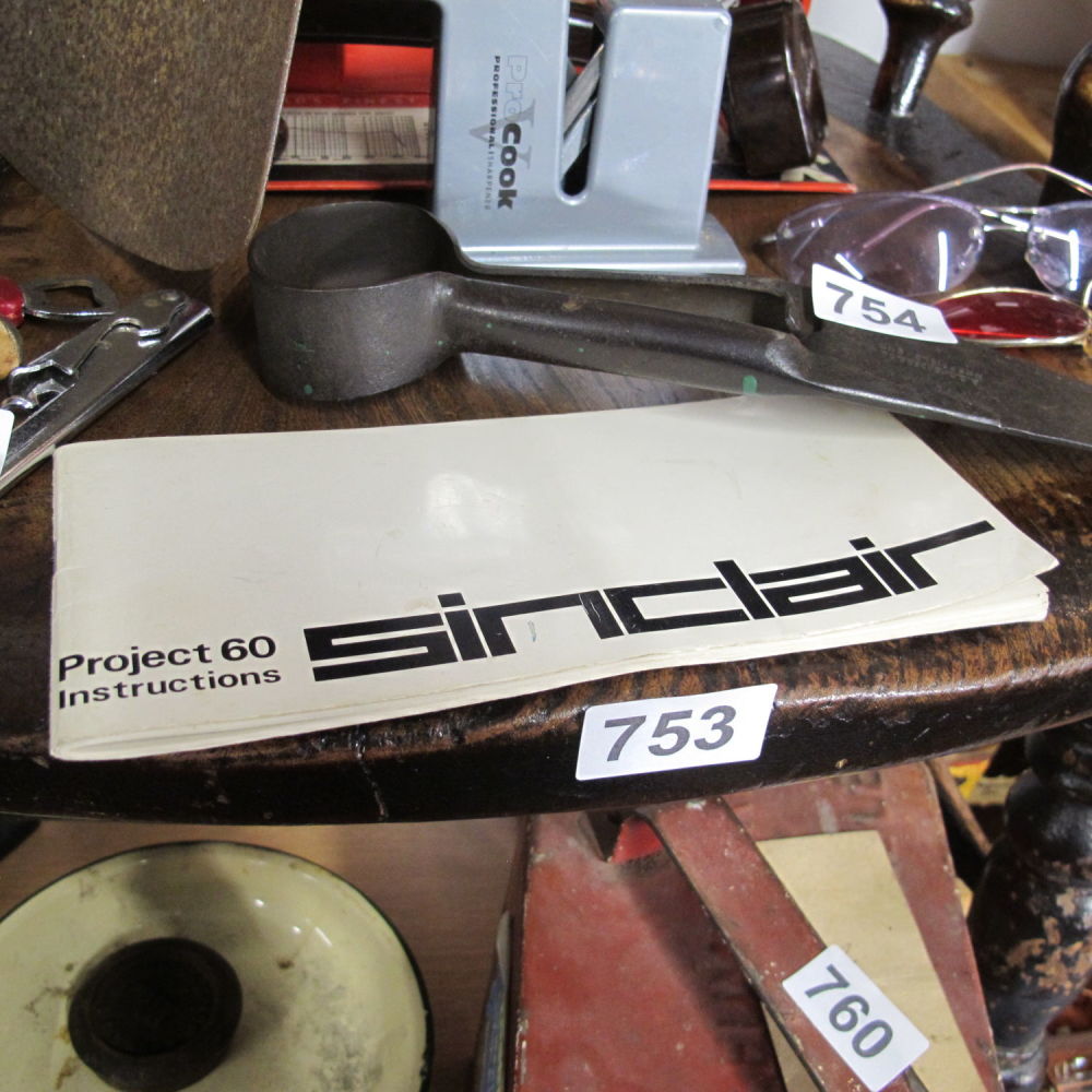 Lot 753: Sinclair Project 60 instructions