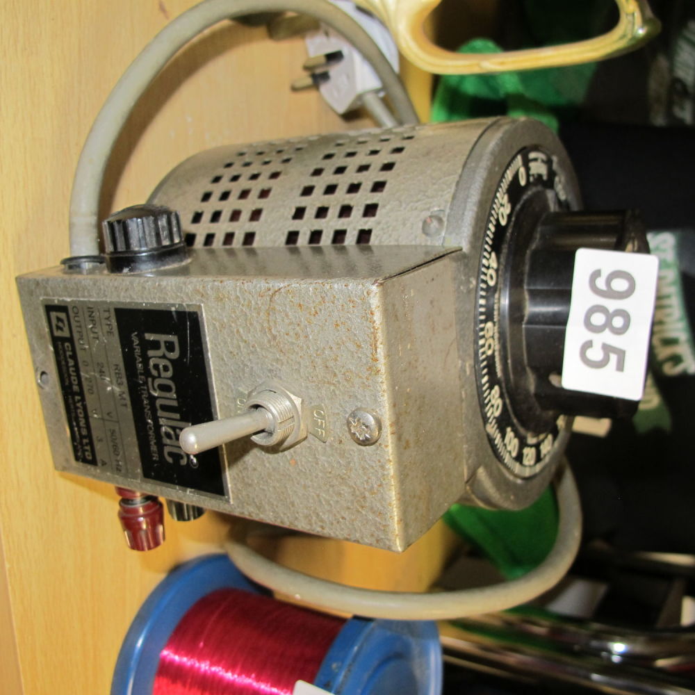 Lot 985: Variable transformer
