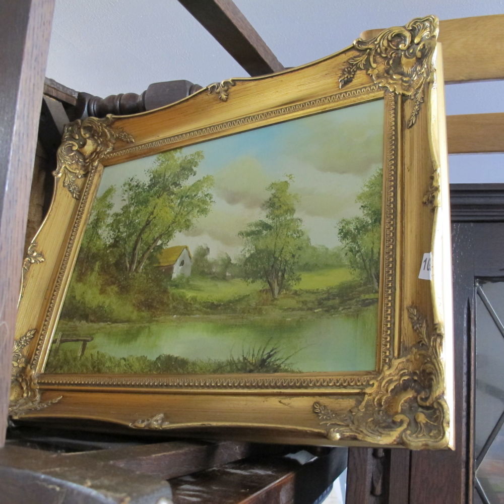 Lot 1092: gilt framed painting