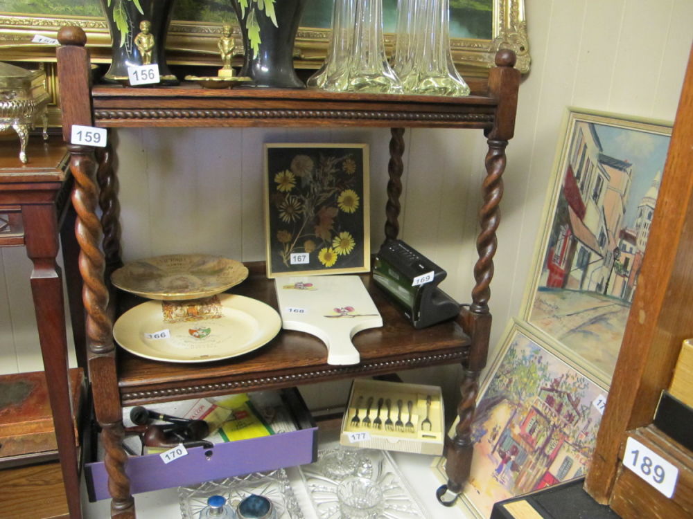 Lot 159: Vintage barley twist legside table