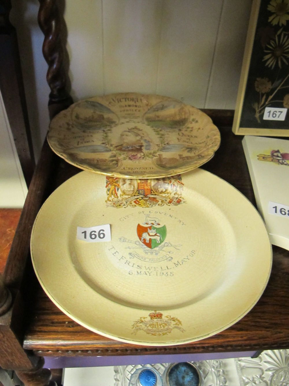 Lot 166: Commemorative plates antique 1897 queen victoria and 1935...