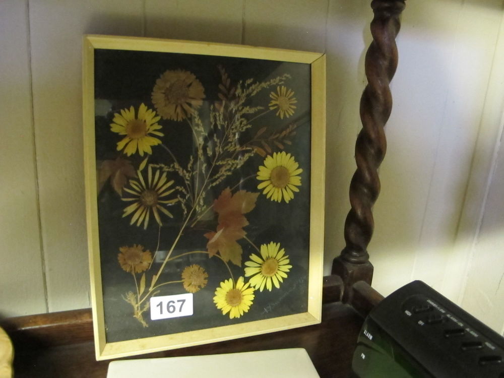 Lot 167: Framed and glazed pressed flower picture