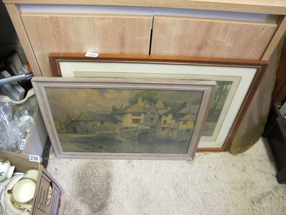 Lot 190: Pair of framed Watercolour prints