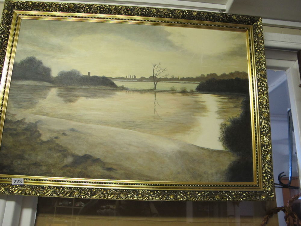 Lot 223: Gilt framed picture signed by artist 