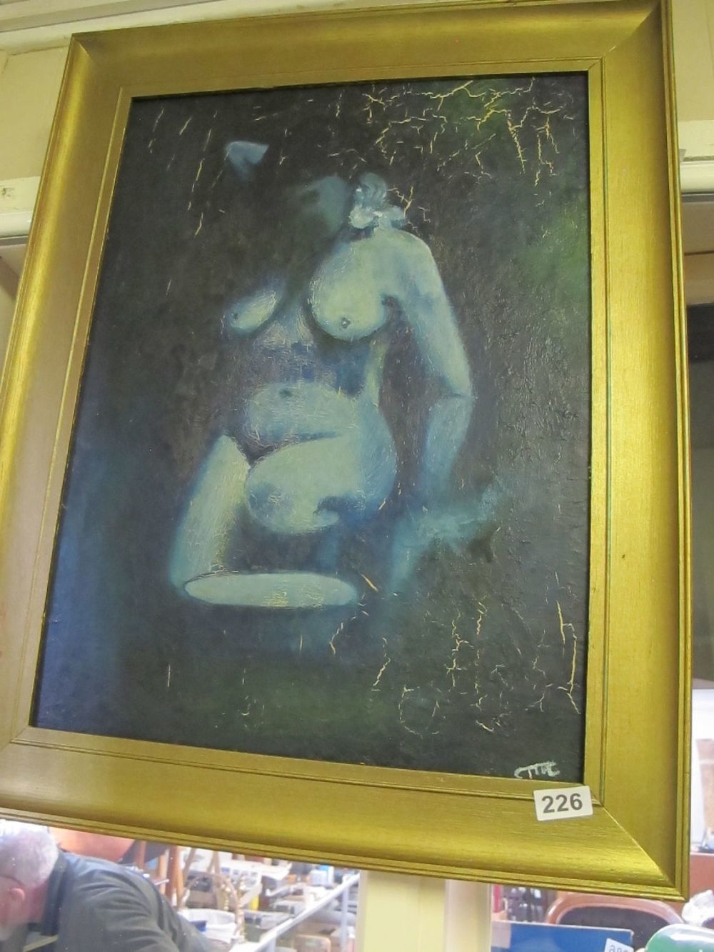 Lot 226: Gilt framed nude oil on canvas picture