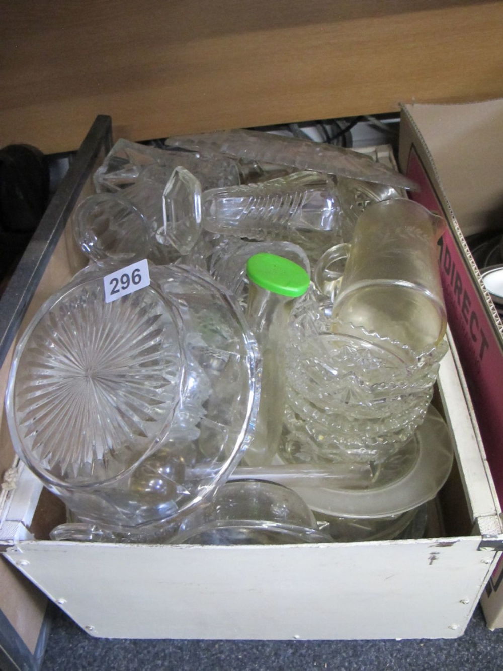 Lot 296: Box of misc. glassware
