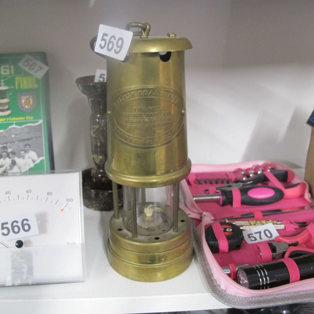 Lot 569: brass miners lamp