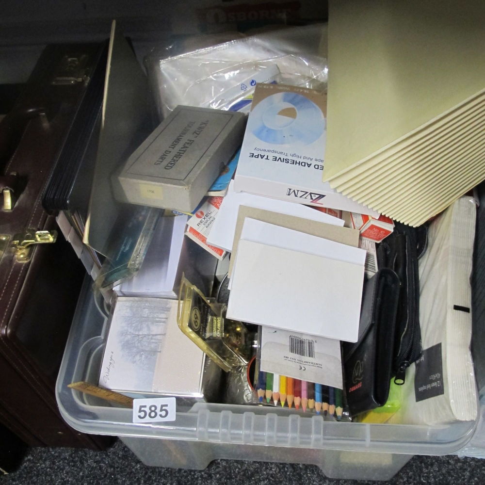 Lot 585: box of stationary 