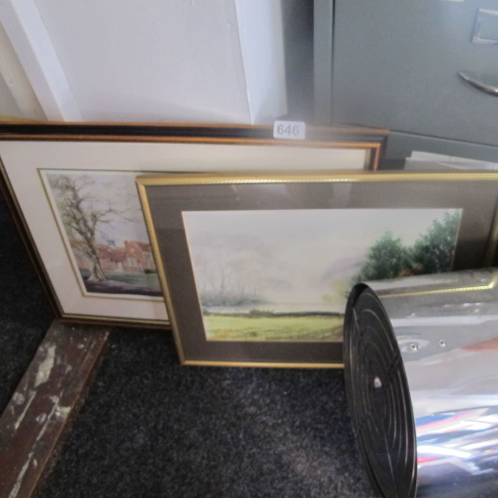 Lot 646: framed and glazed paintings