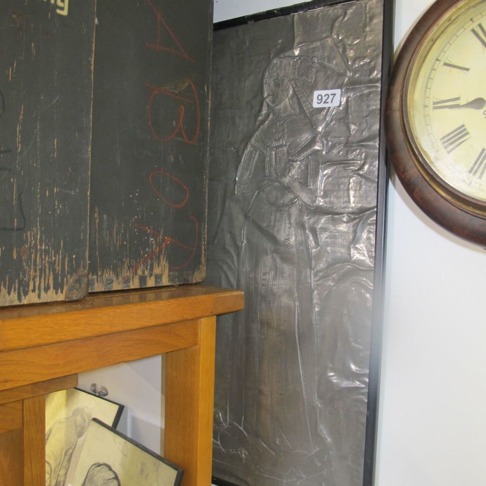 Lot 927: Pewter picture