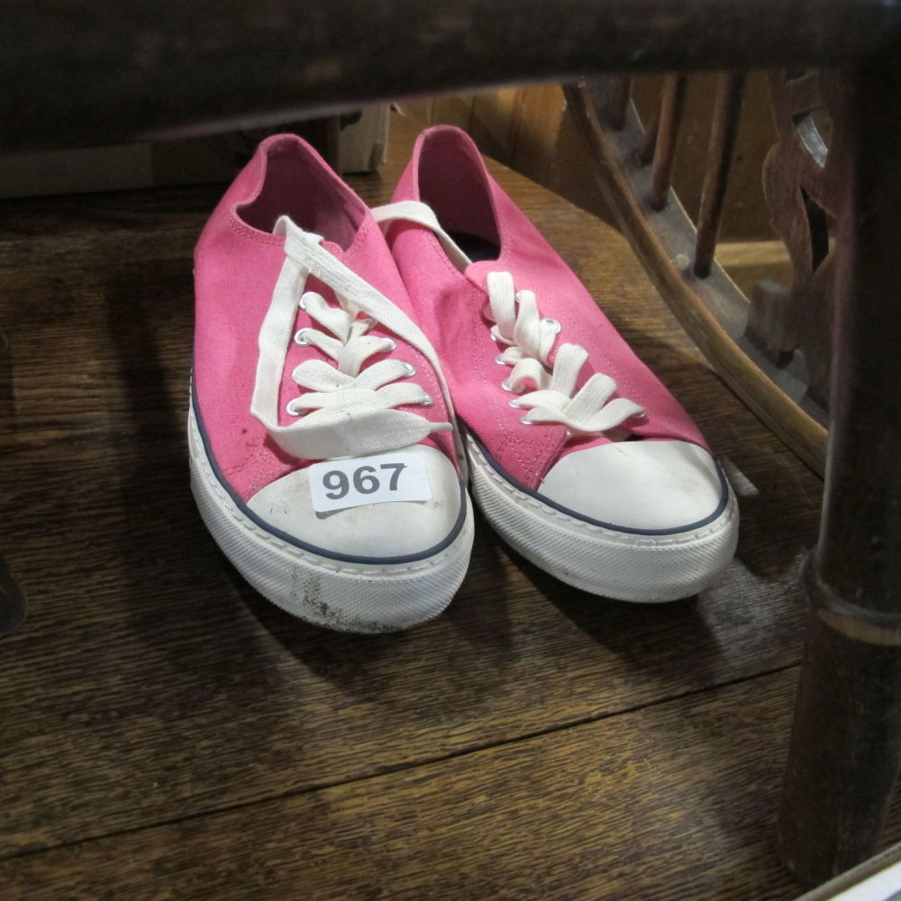Lot 967: Pink Converse style shoes