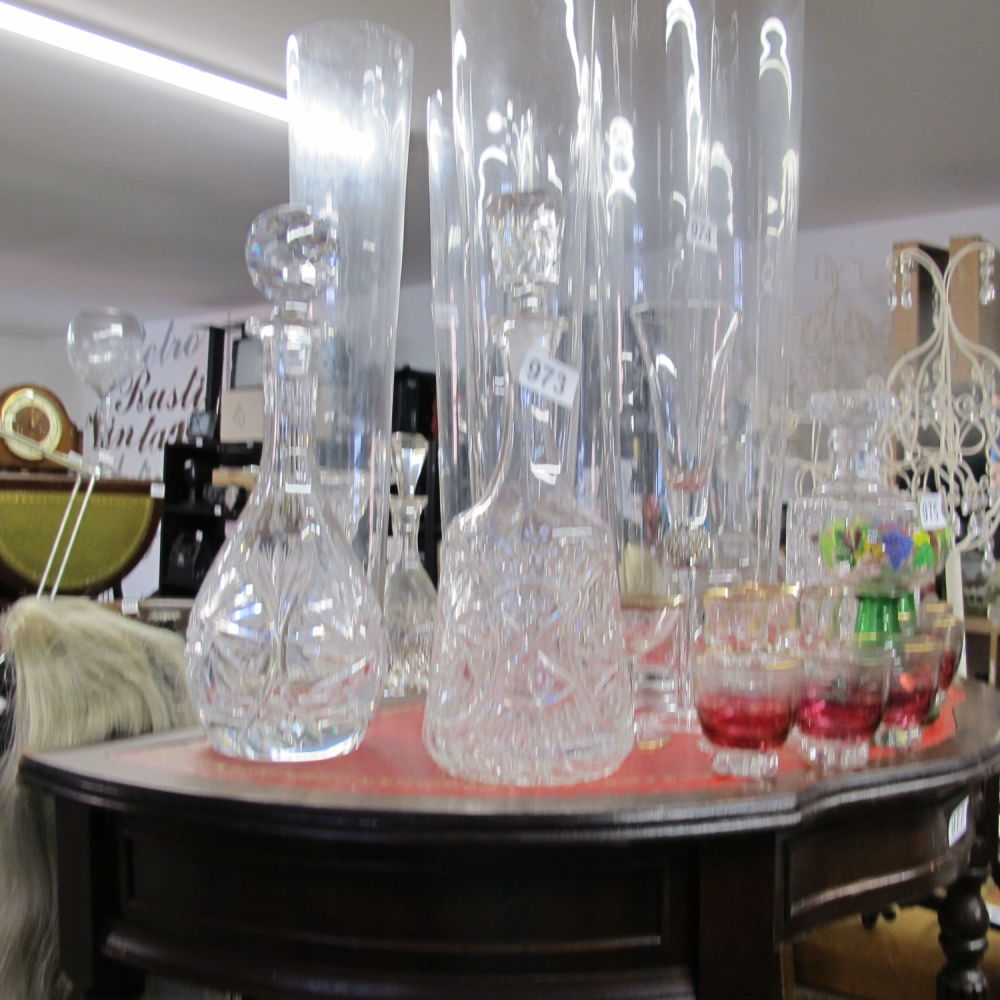 Lot 973: Glass decanters