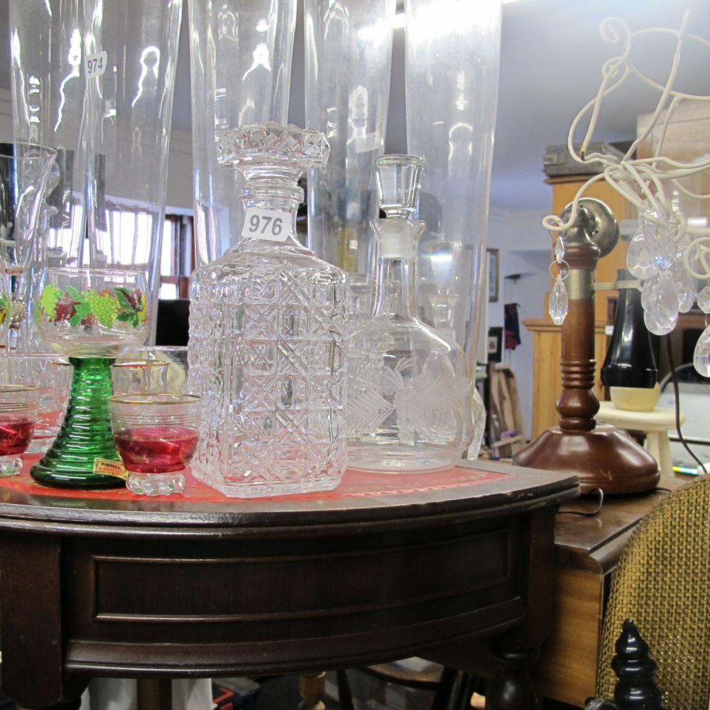 Lot 976: Glass decanters