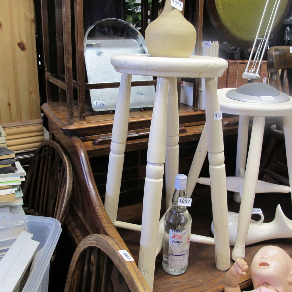 Lot 1010: White painted stool