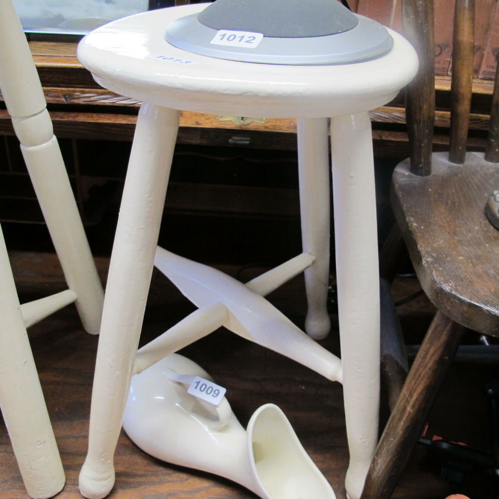 Lot 1013: White painted stool