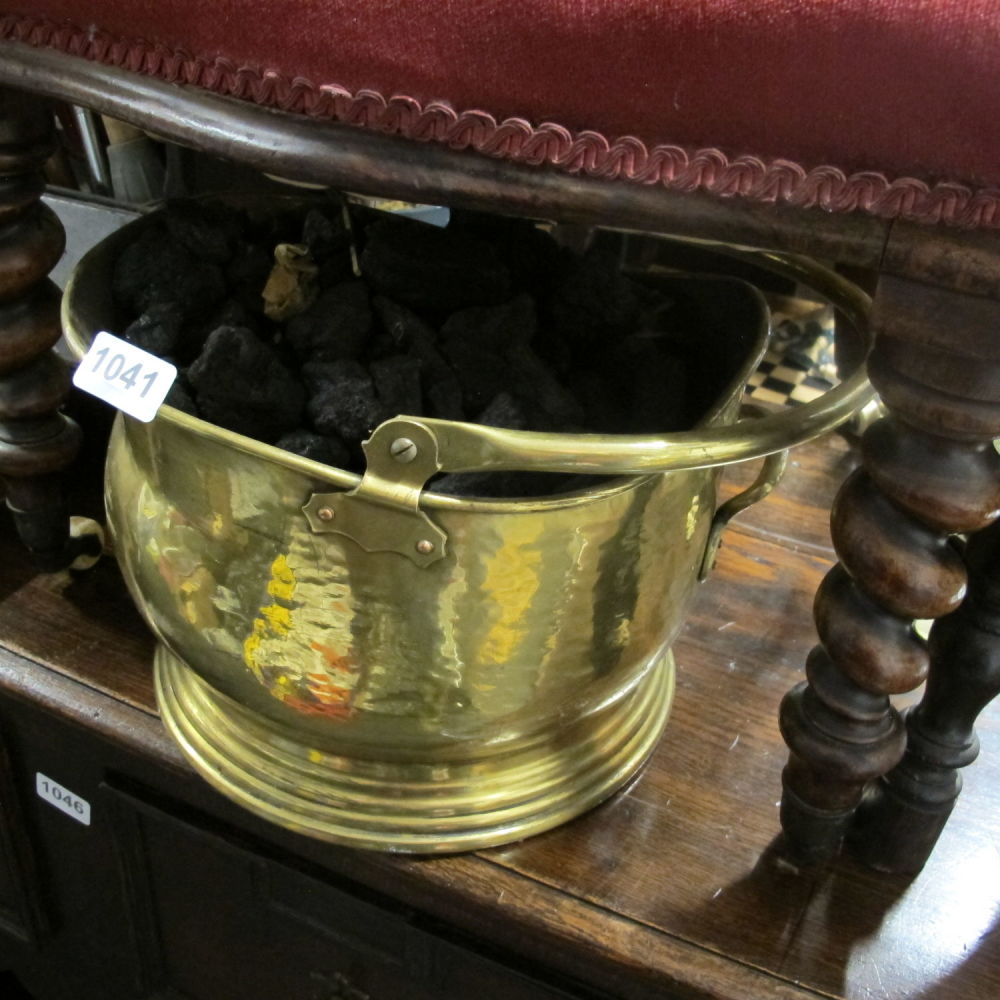 Lot 1041: Brass coal bucket