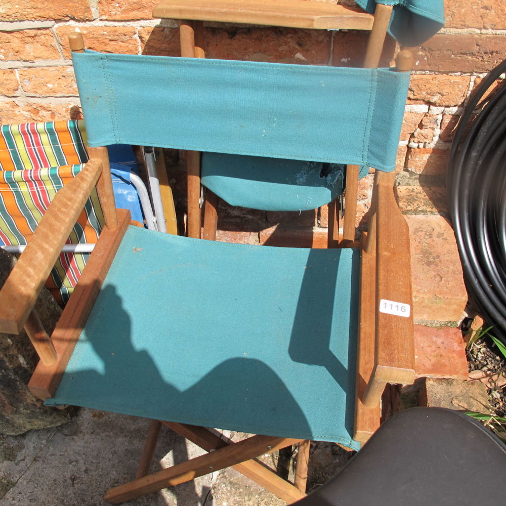 Lot 1116: Hardwood directors chairs