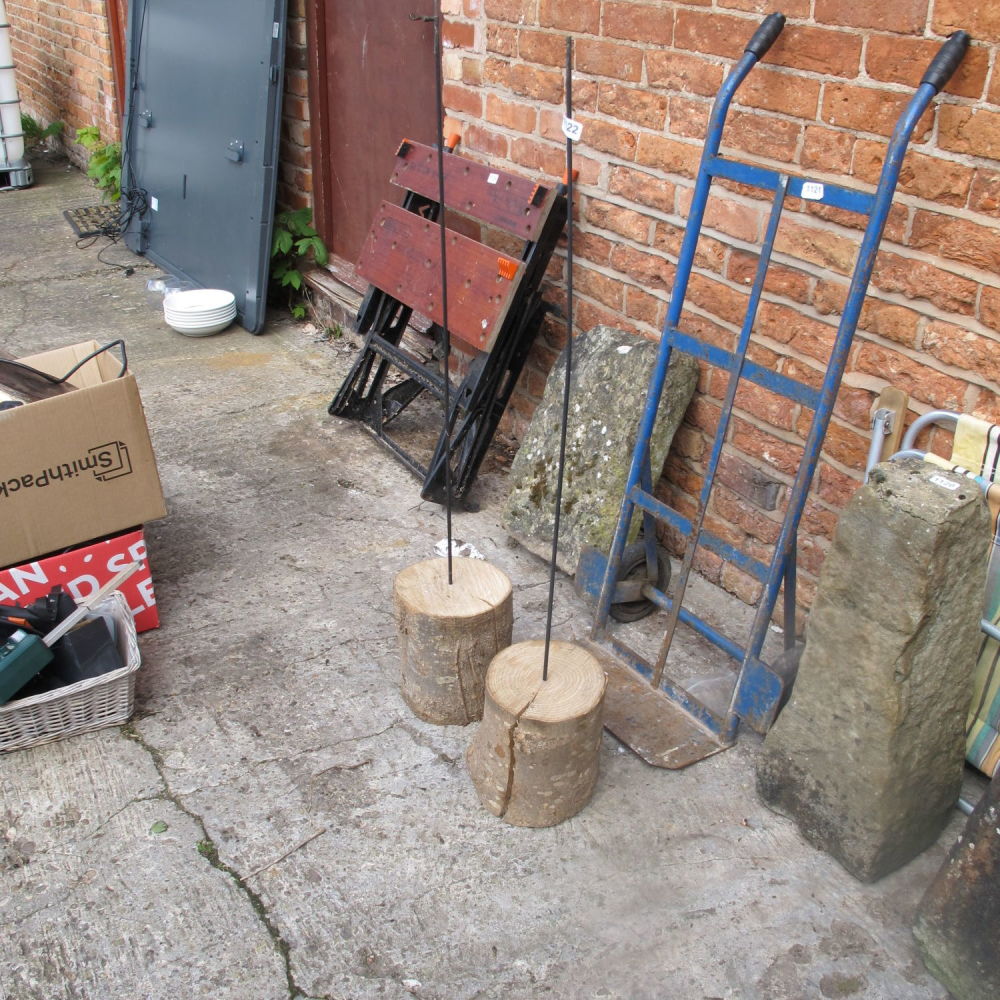 Lot 1122: 2 logs with prongs on them