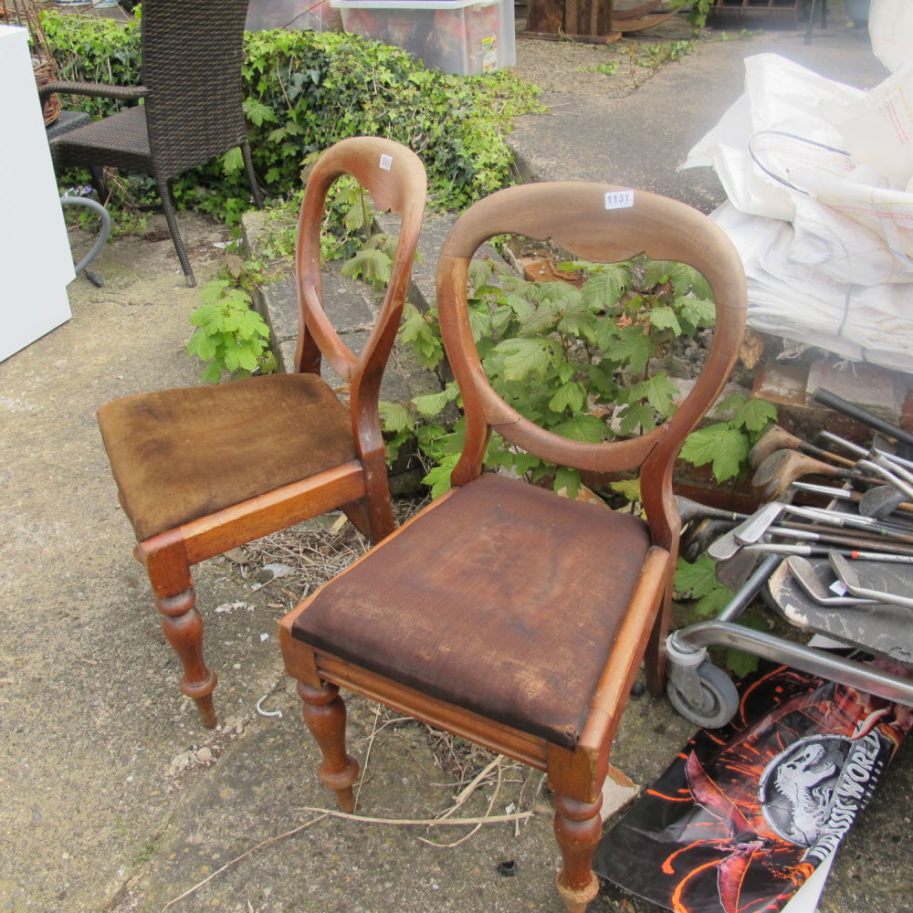 Lot 1131: 2 Victorian balloon back chairs