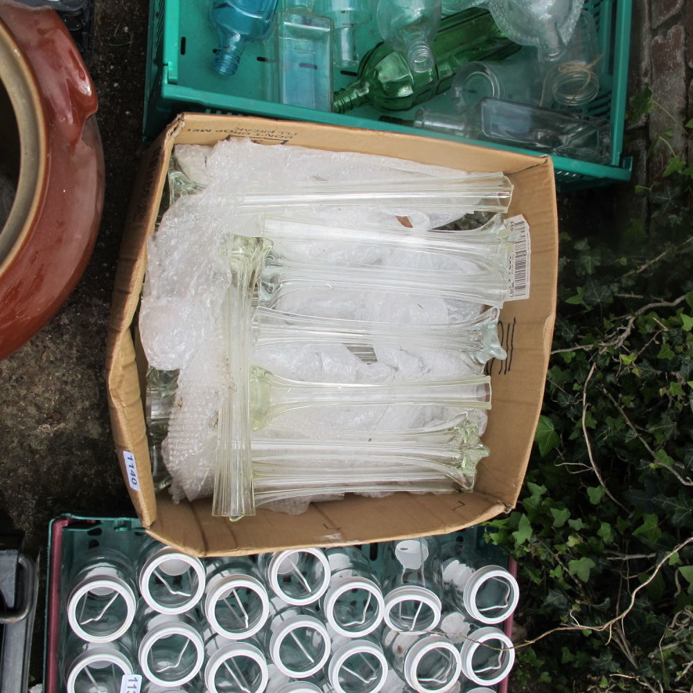 Lot 1140: Quantity of glass stem vases