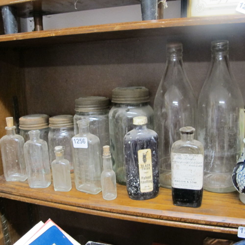Lot 1256: Vintage and antique jars and bottles