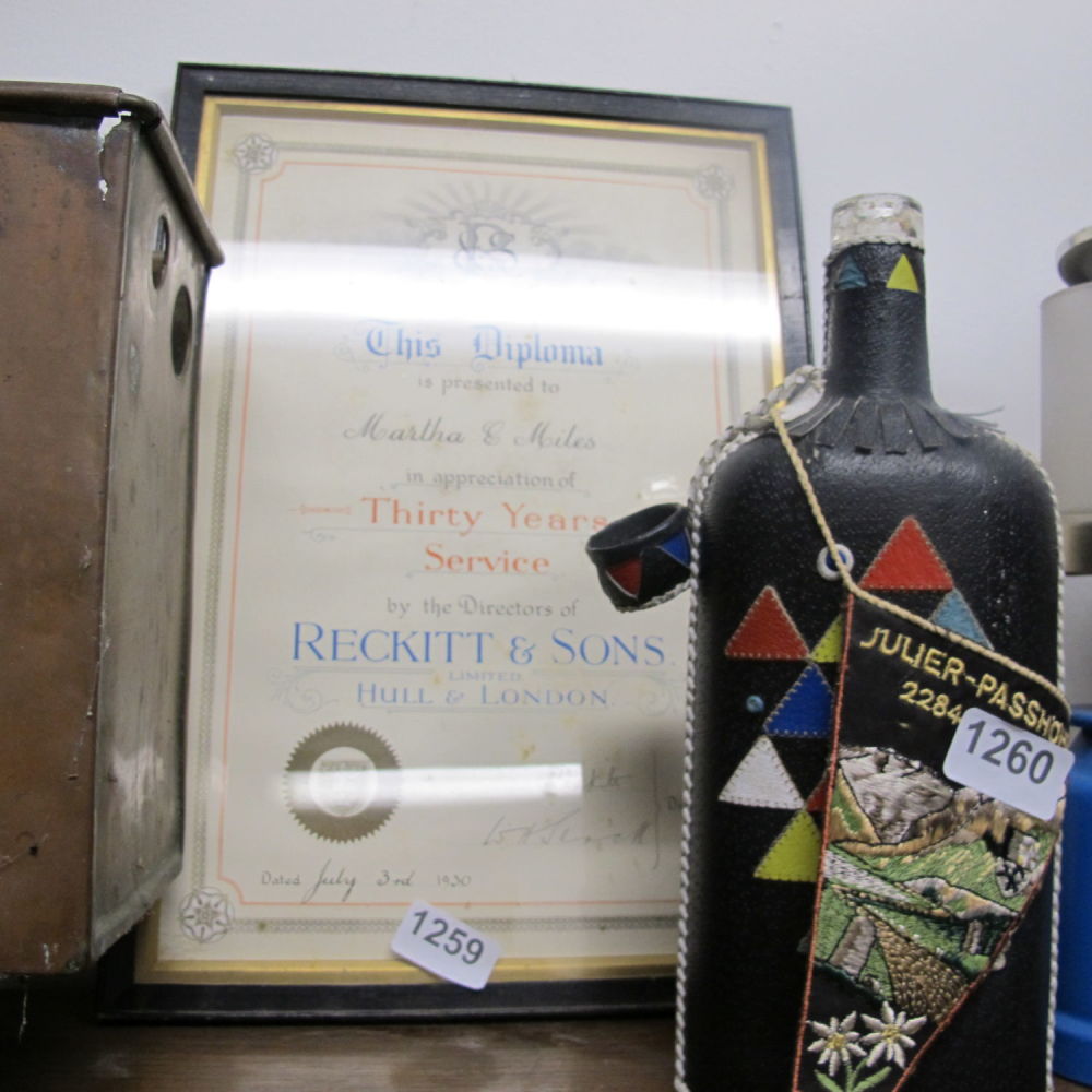 Lot 1259: Framed long service certificate
