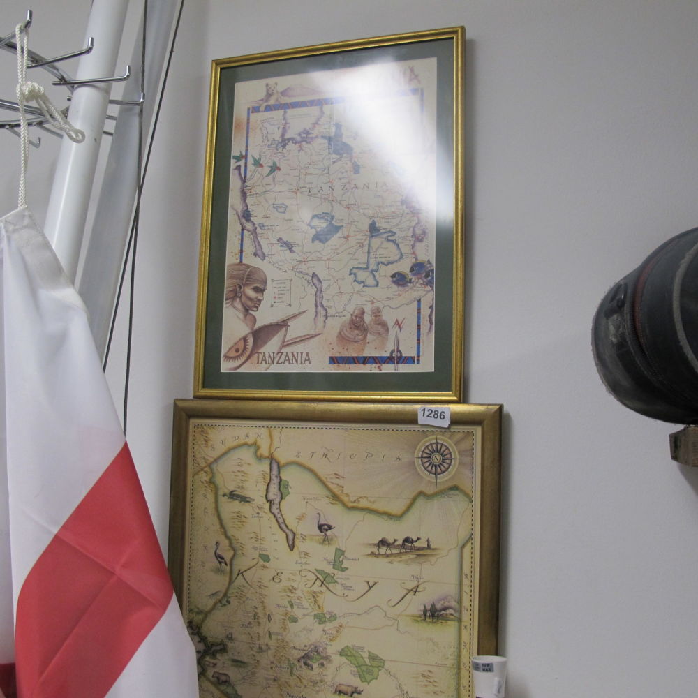 Lot 1286: 2 framed and glazed maps