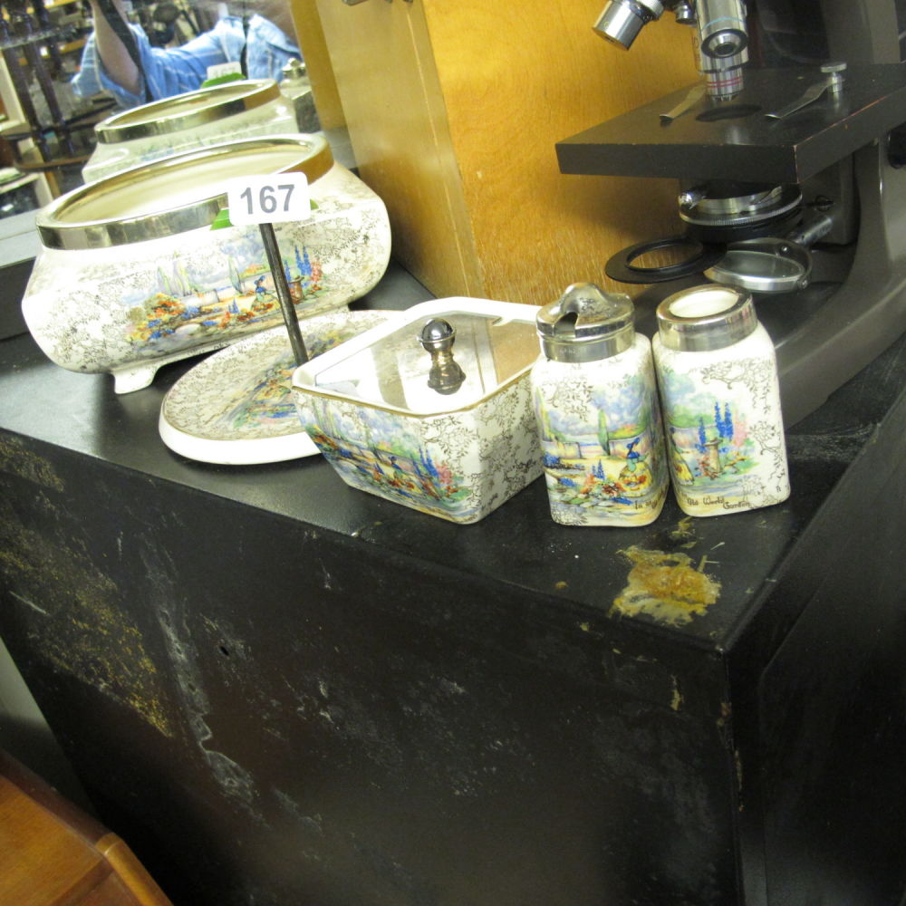 Lot 167: Cruet set five pieces of Sandland ware
