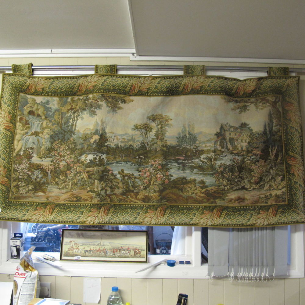 Lot 179: Beautiful approx 6ft x 3ft wall tapestry depicting...
