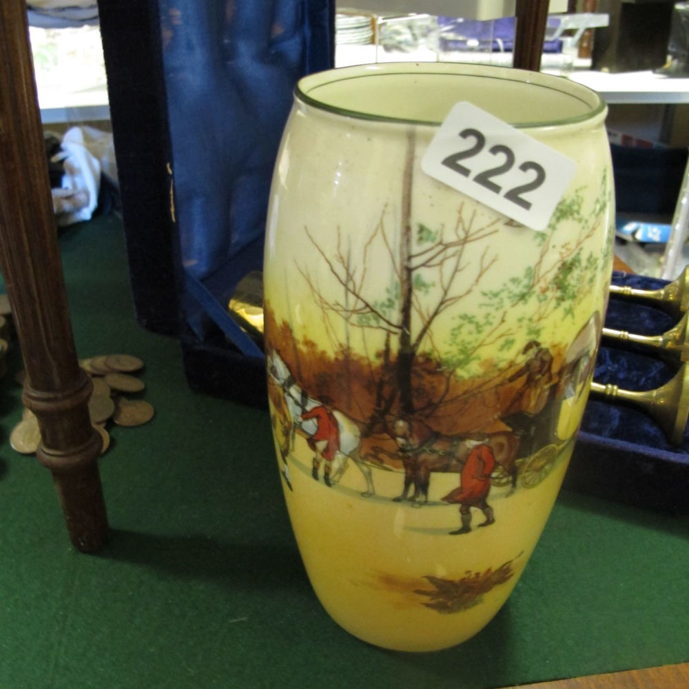 Lot 222: A Royal Doulton coach and horses themed vase