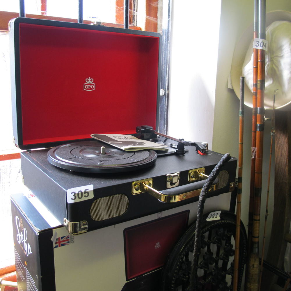 Lot 305: A vintage GPO record player in a case