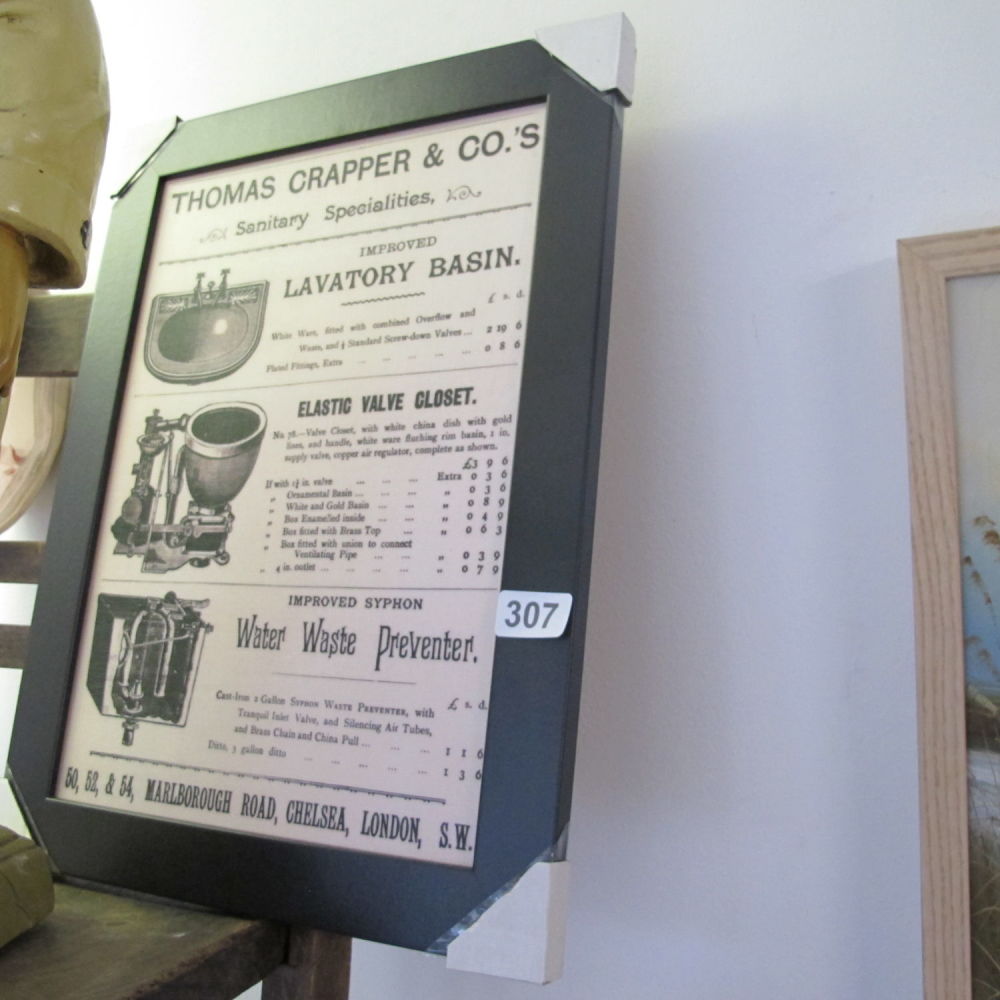 Lot 307: A wall print Thomas Crapper the man who...