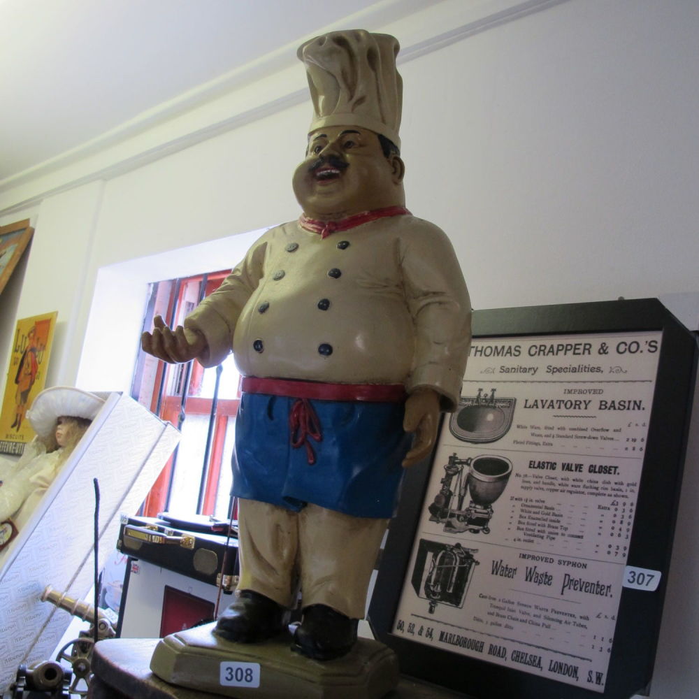 Lot 308: a large chef at work. my mate richard...