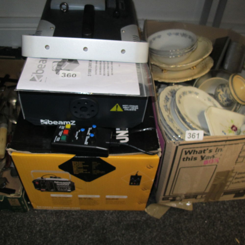 Lot 360: a brand new boxed smoke machine RRP £149...