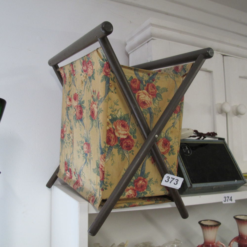 Lot 373: Sewing basket foldaway