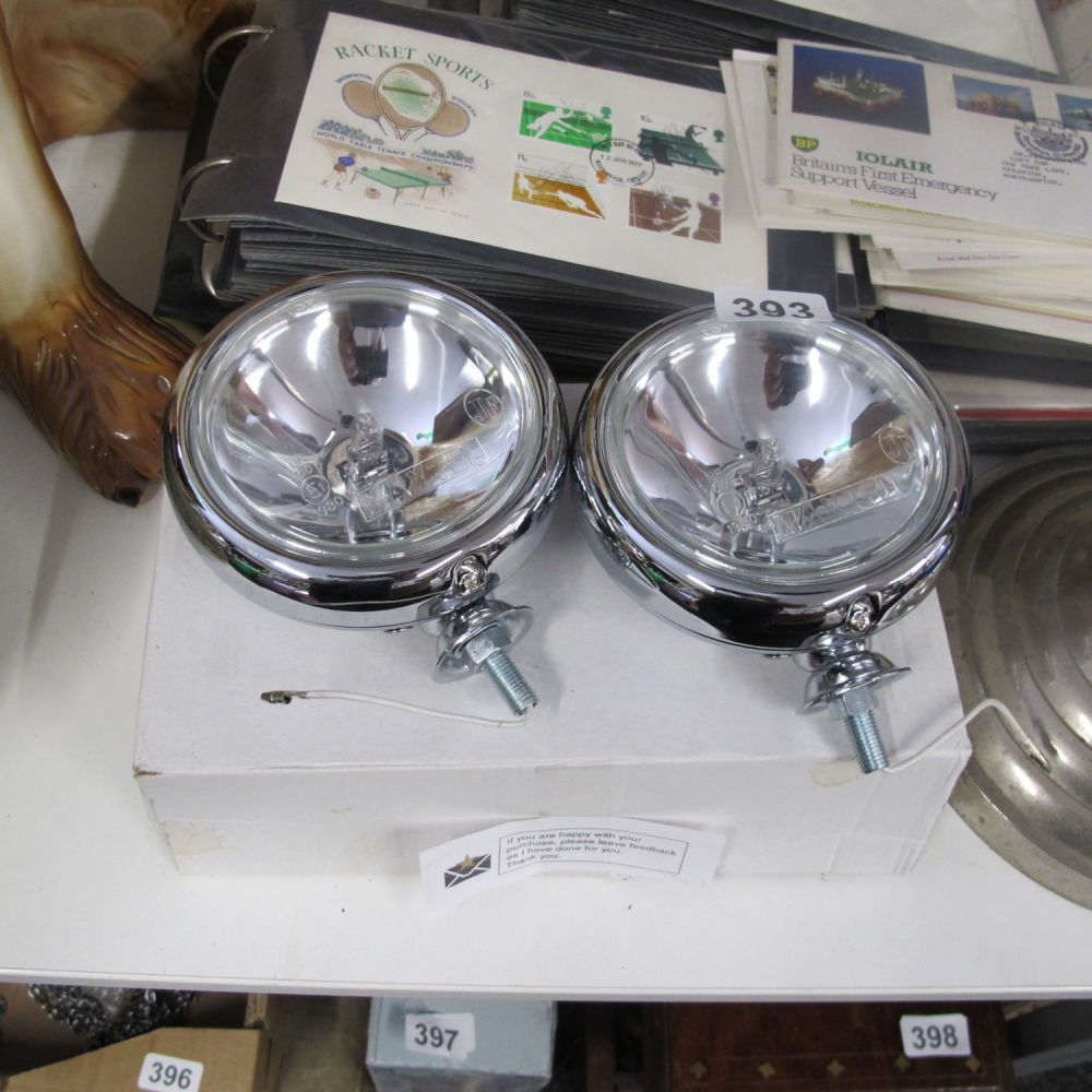 Lot 393: Set of Maxtel chromed spot lamps
