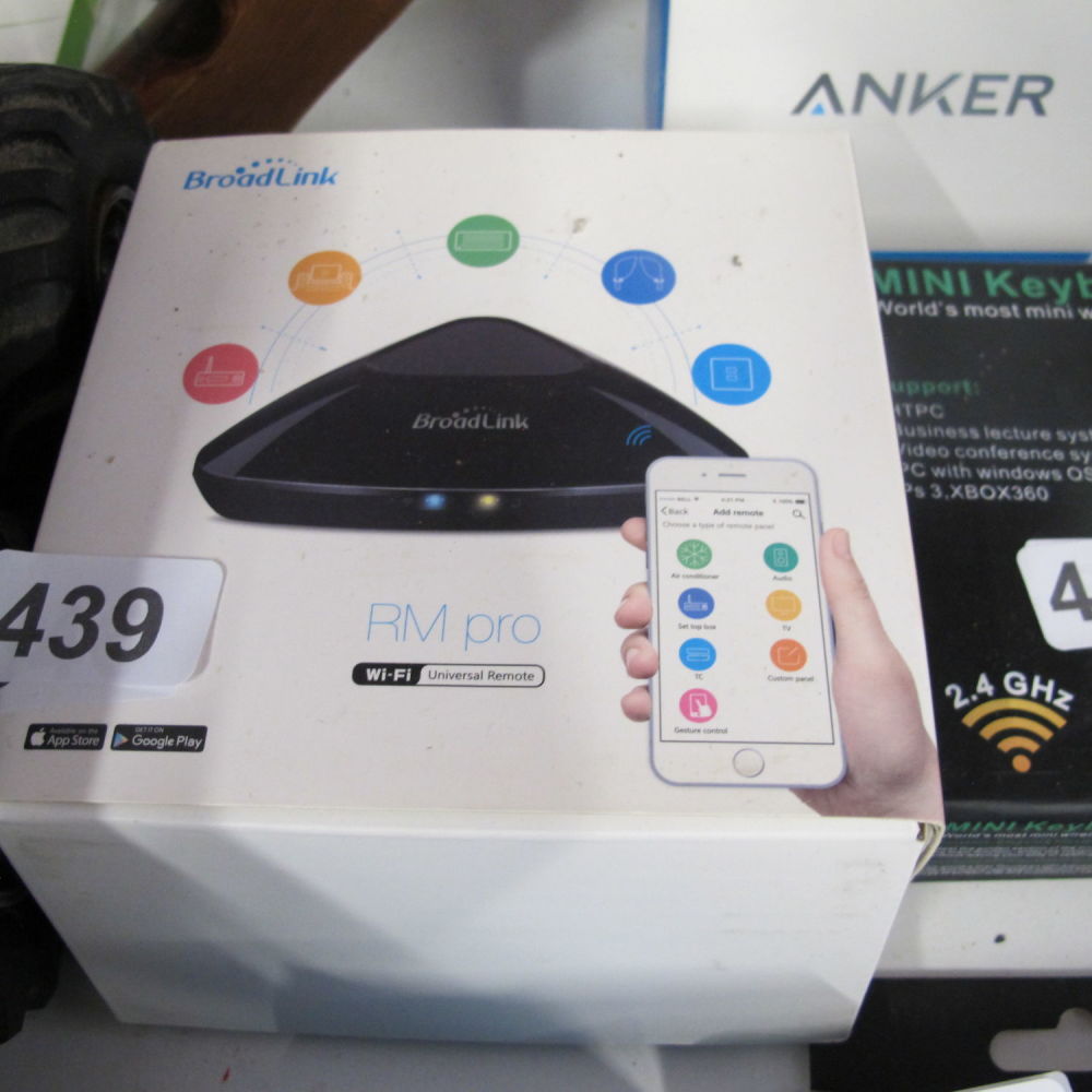 Lot 439: BroadLink RM4 pro IR and RF Universal Remote,...