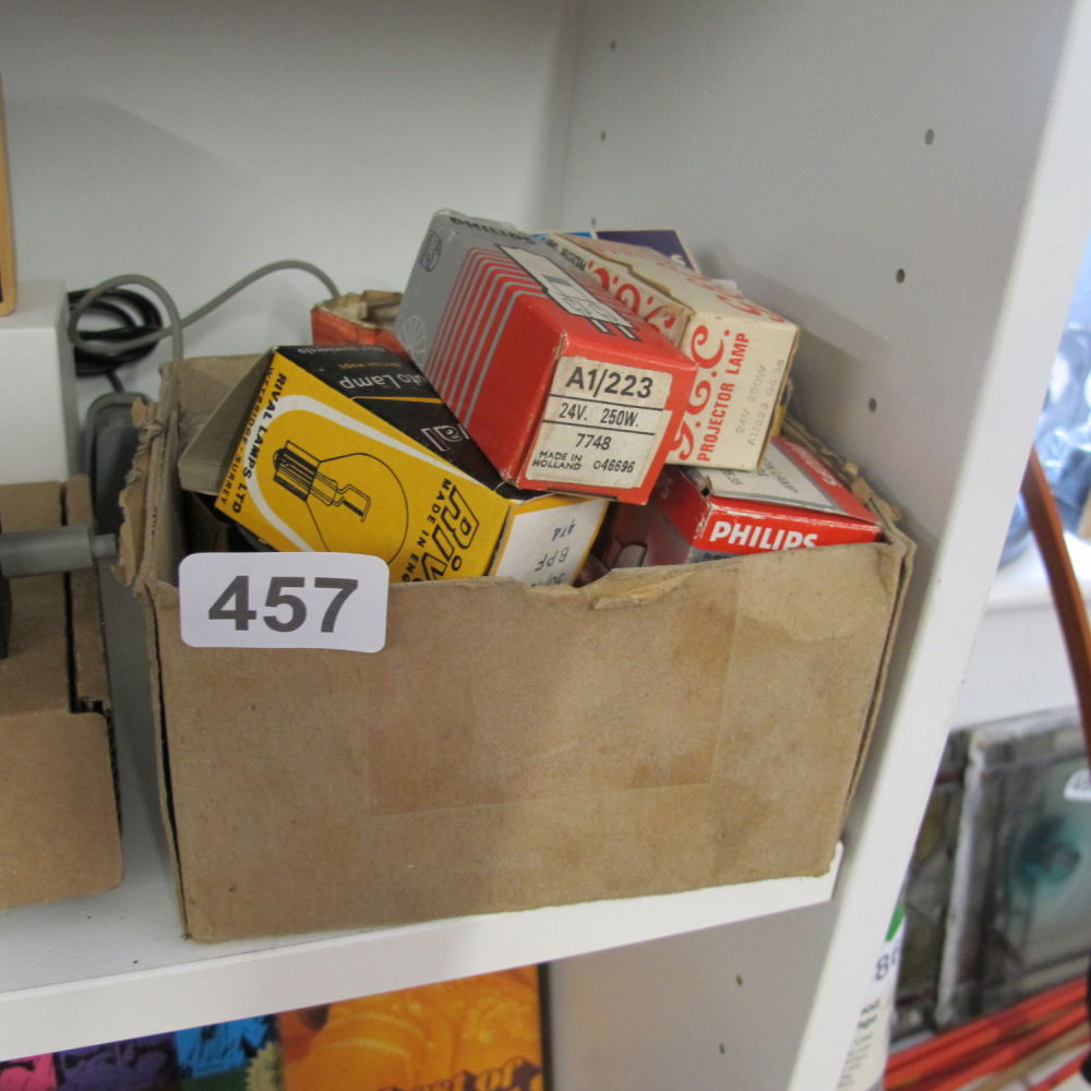 Lot 457: box of vintage bulbs