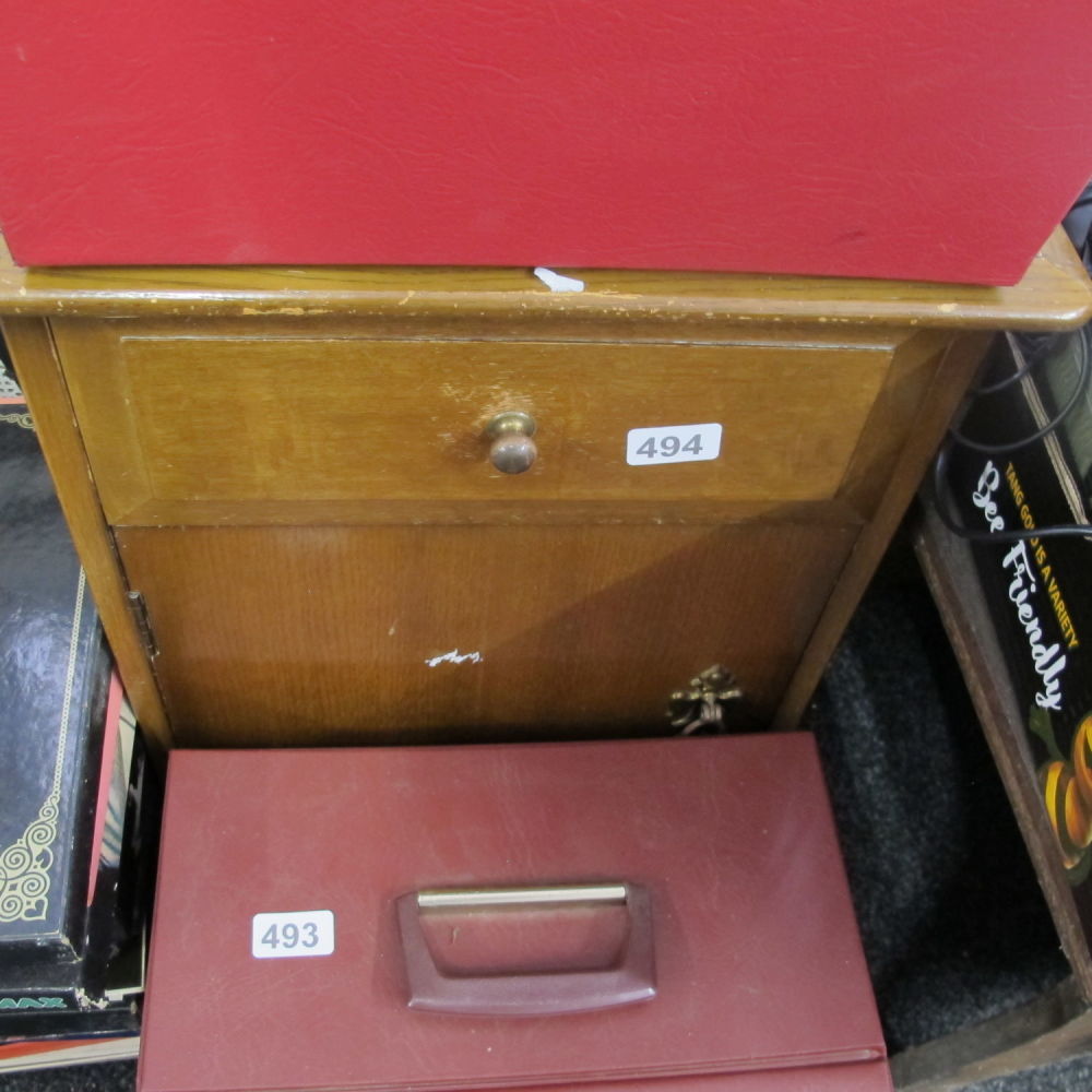 Lot 494: a stag minstral bedside cabinet
