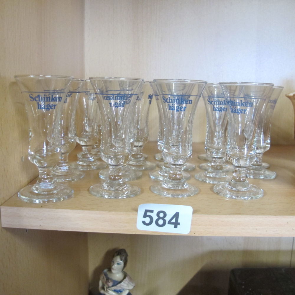 Lot 584: 18 shot glasses