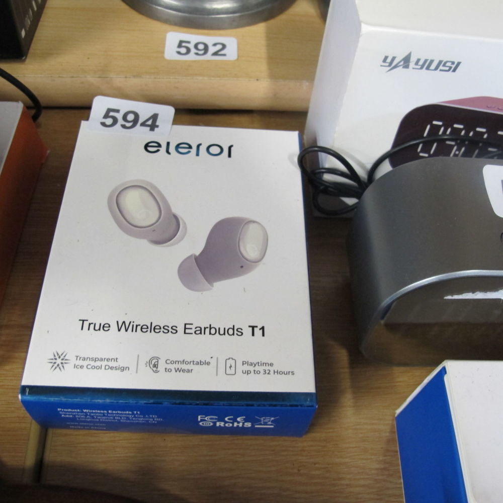 Lot 594: Pair of Elleror true wireless ear buds