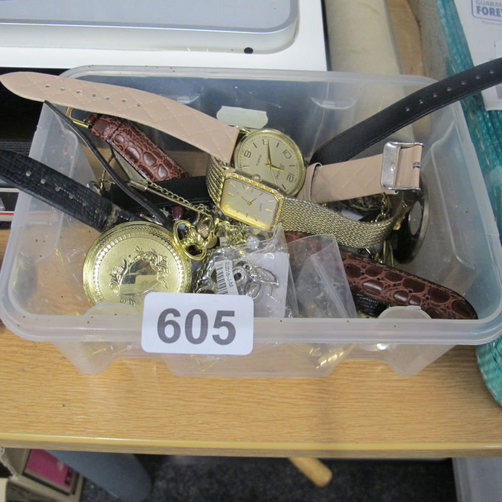 Lot 605: Collection of watches and pocket watches inc some...