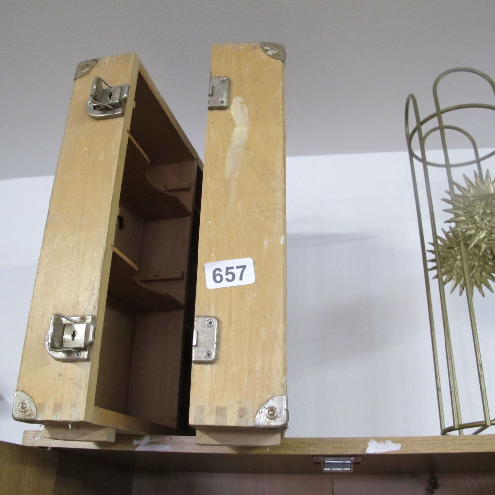 Lot 657: Wooden storage box for Art materials